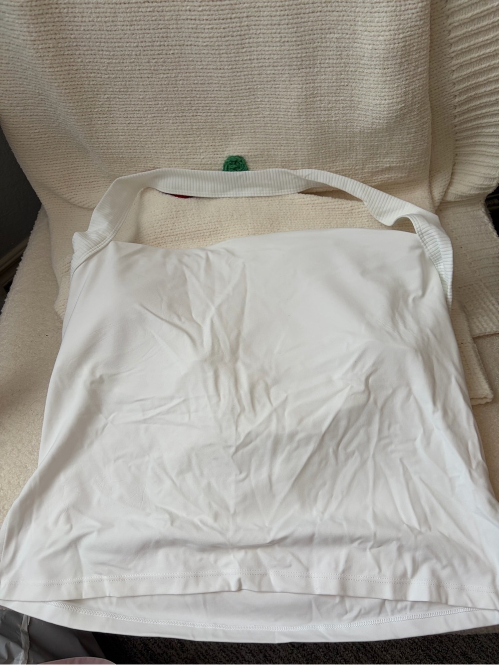 aerie White Wide-Strap Shoulder Tote